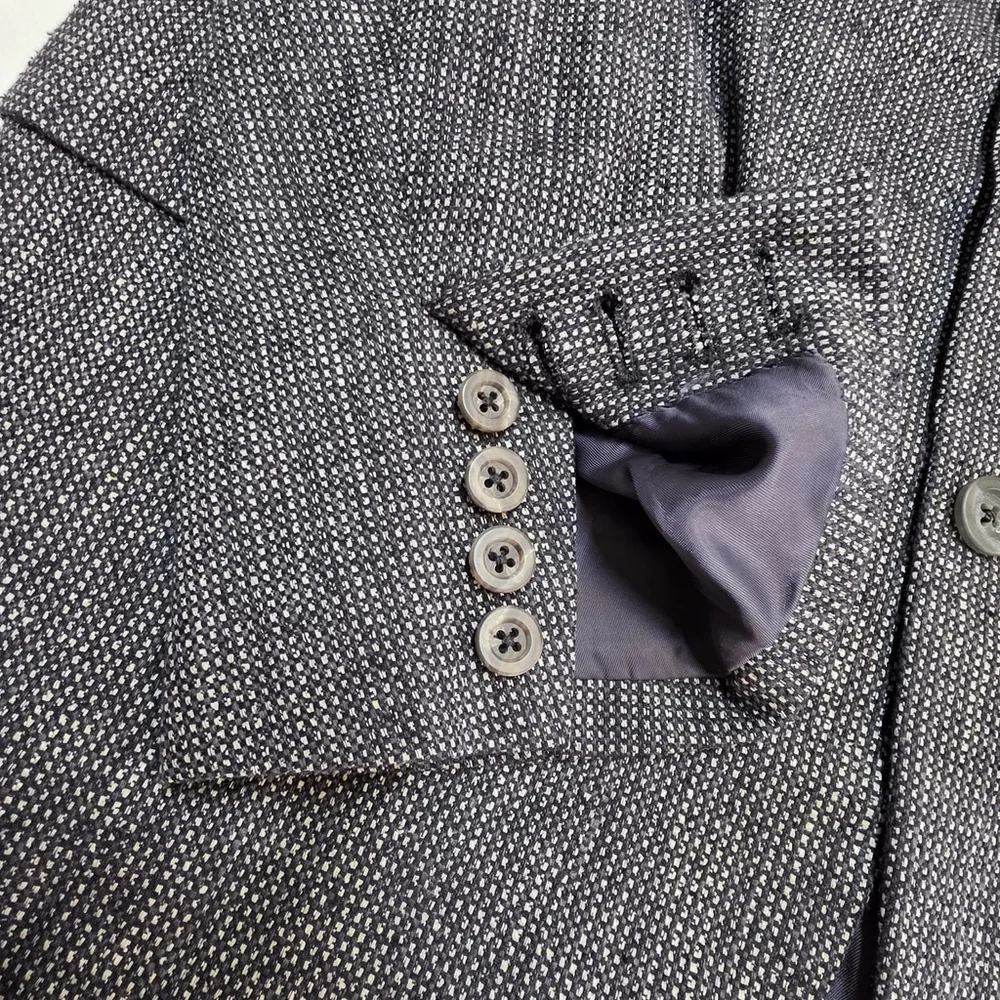 Americana Heritage H. Freeman & Son Wool Tweed Blazer Men 46R Navy Gray Textured